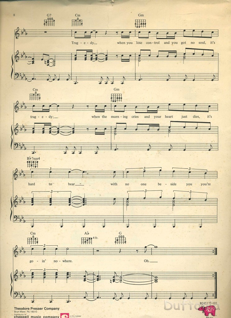 Tragedy bary gibb sheet music (2)