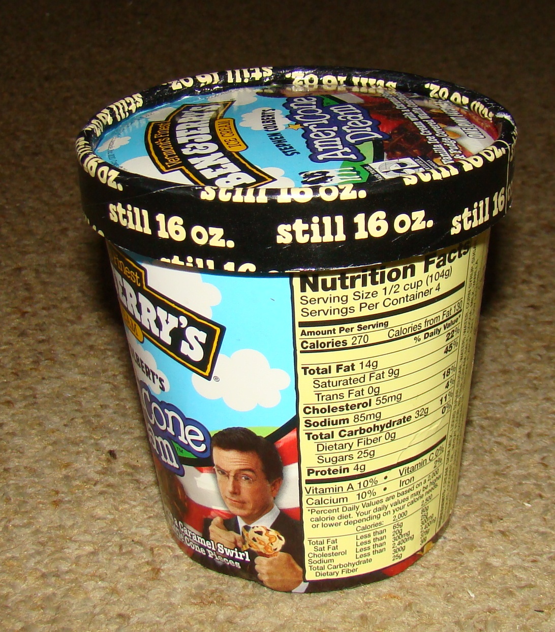 Americane dream Colbert ice cream container pint (2)